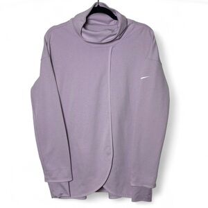 Nike Dri-FIT Purple Open Front Lightweight Cowl Neck Sweatshirt Small